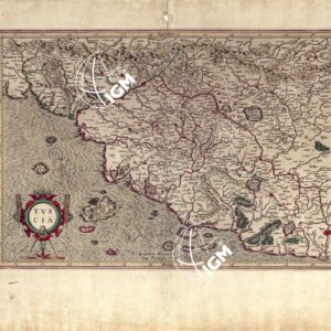 ITALIA IN GENERALE - TRE CARTE D'ITALIA DELL'ATLANTE DEL MERCATORE - TUSCIA PER GERARDUM MERCATOREM CUM PRIVILEGIO.
Tavola 318 e Retro Carta