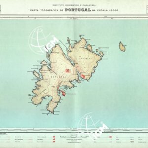 CARTA TOPOGRAFICA DEL PORTOGALLO (Isola di Berlenga)