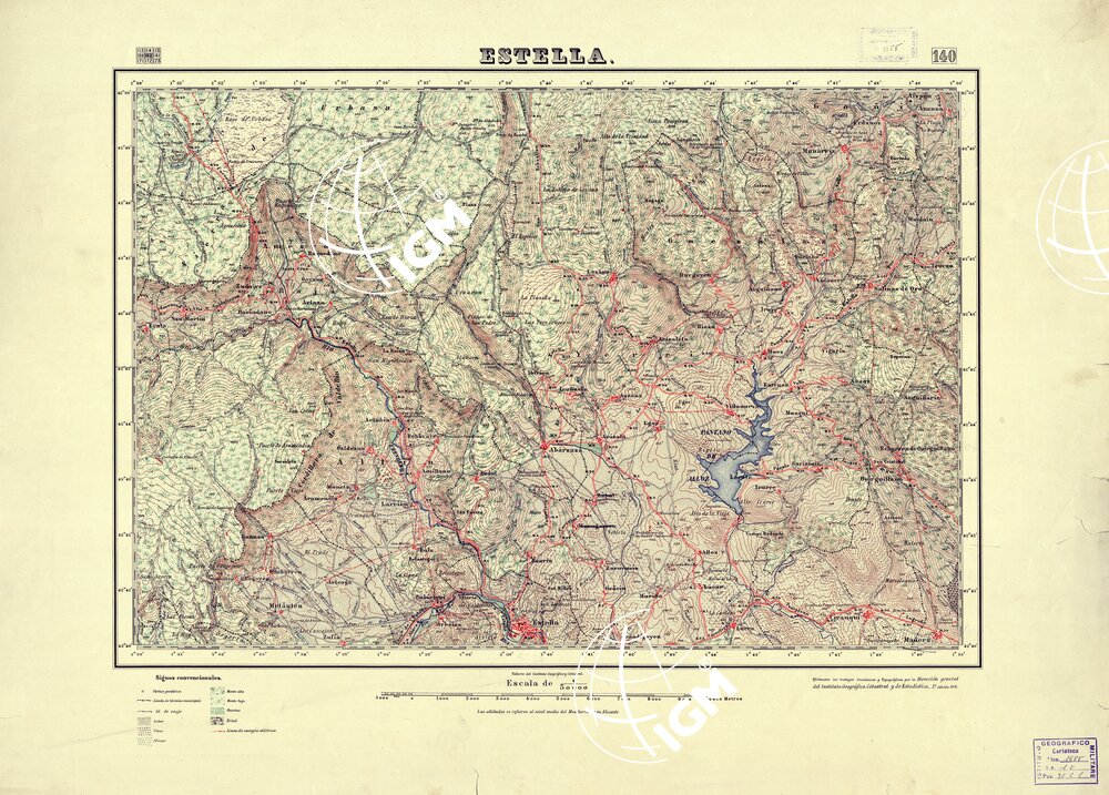 MAPA TOPOGRAFICO DE ESPANA - Estella - Foglio 140