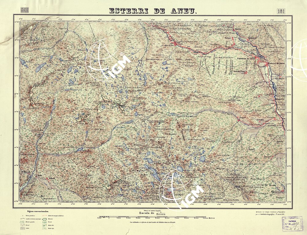 MAPA TOPOGRAFICO DE ESPANA - Esterri - de Aneu - Foglio 181