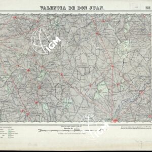 MAPA TOPOGRAFICO DE ESPANA - Valencia de Don Juan - Foglio 233