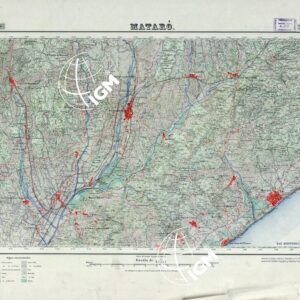 MAPA TOPOGRAFICO DE ESPANA - Mataro' - Foglio 393