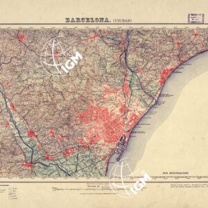 MAPA TOPOGRAFICO DE ESPANA - Barcelona - Ciudad - Foglio 420'421