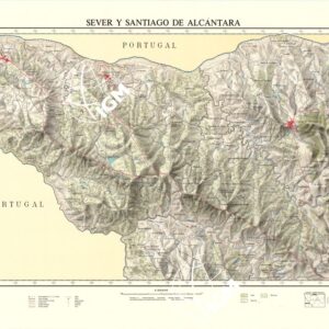 MAPA TOPOGRAFICO DE ESPANA - Server y Santiago de Alcantara - Fogli 674-675