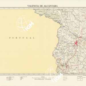MAPA TOPOGRAFICO DE ESPANA - Valencia de Alcantara - Foglio 701