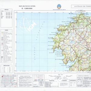 MAPA MILITAR DE ESPANA - Hoja 1-2 - Santiago de la Compostela