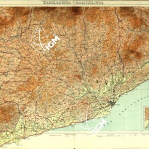 CARTA IPSOMETRICA DELLA SPAGNA -Tarragona-Barcelona