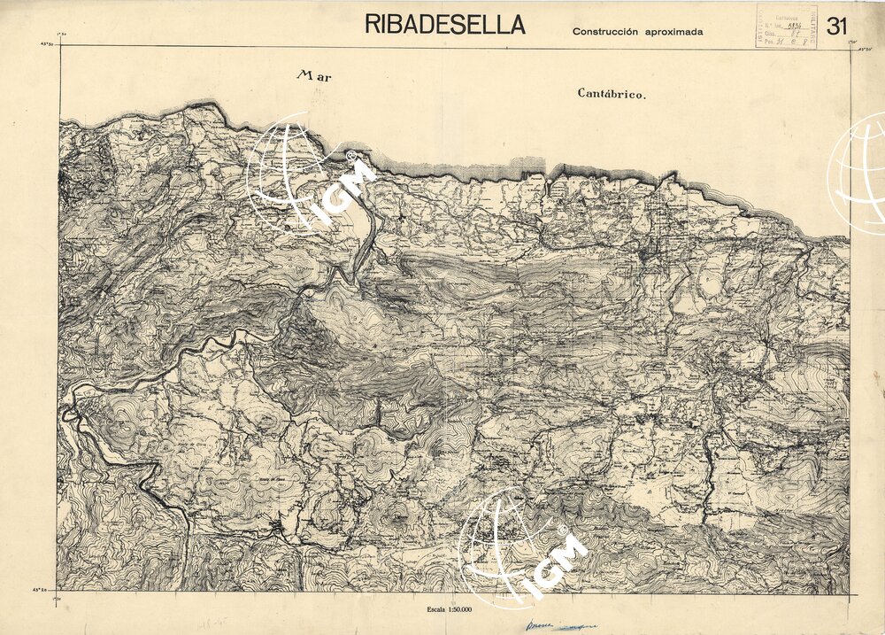 MAPA TOPOGRAFICA DE ESPANA - Ribadesella