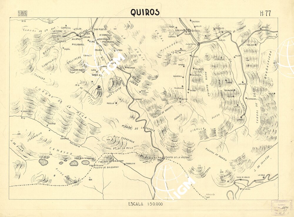 MAPA TOPOGRAFICA DE ESPANA - Quiros