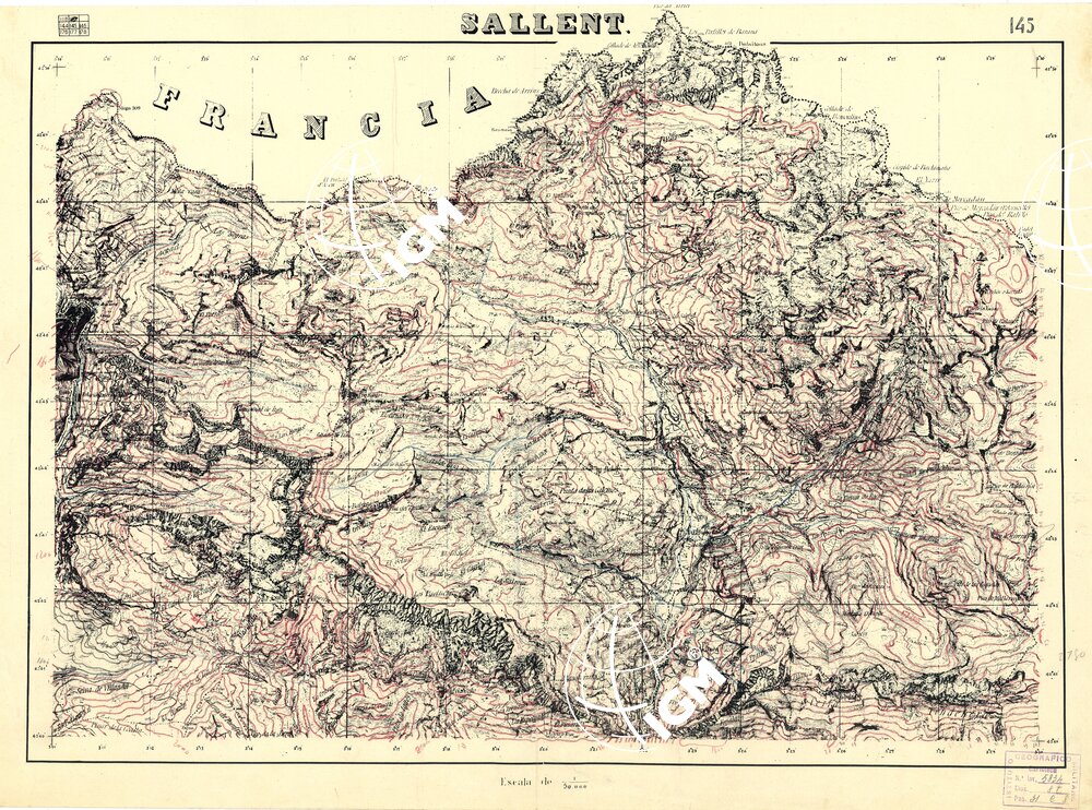 MAPA TOPOGRAFICA DE ESPANA - Sallent