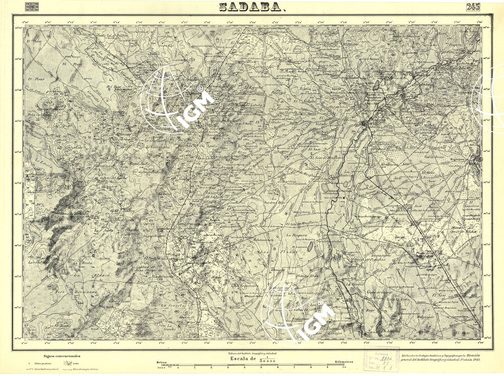 MAPA TOPOGRAFICA DE ESPANA - Sadaba