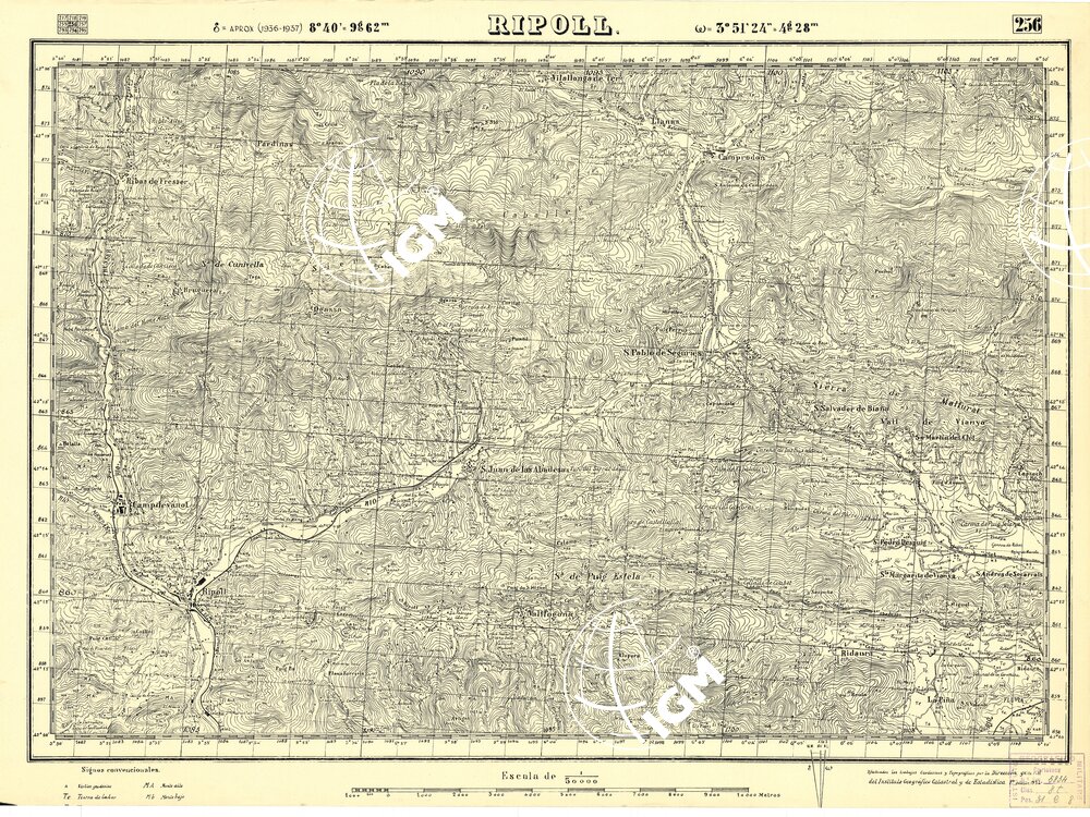 MAPA TOPOGRAFICA DE ESPANA - Ripoll