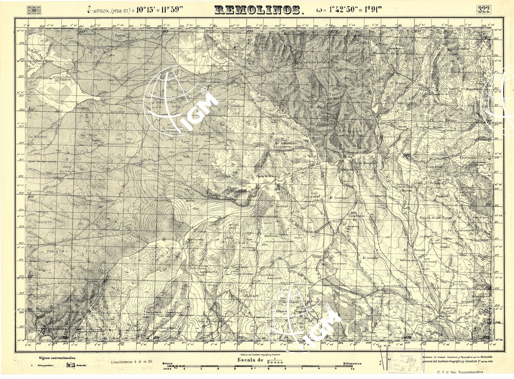 MAPA TOPOGRAFICA DE ESPANA - Remolinos