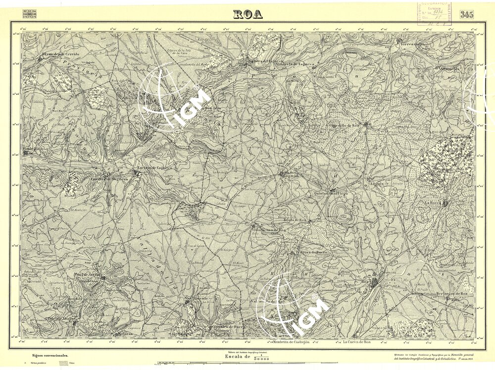 MAPA TOPOGRAFICA DE ESPANA - Roa