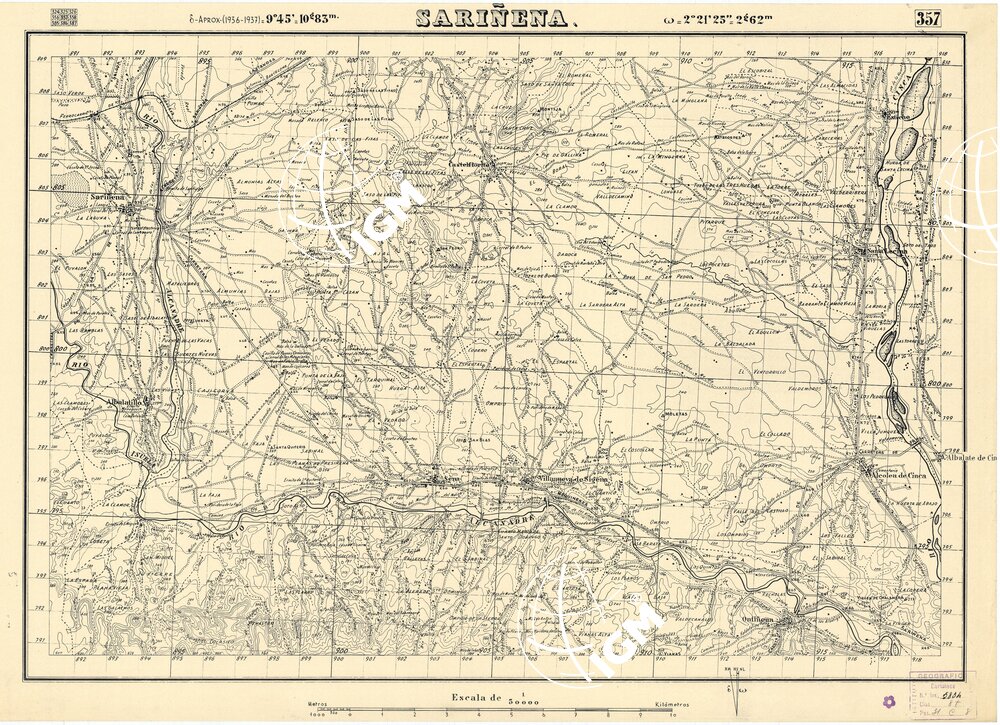 MAPA TOPOGRAFICA DE ESPANA - Sarinena