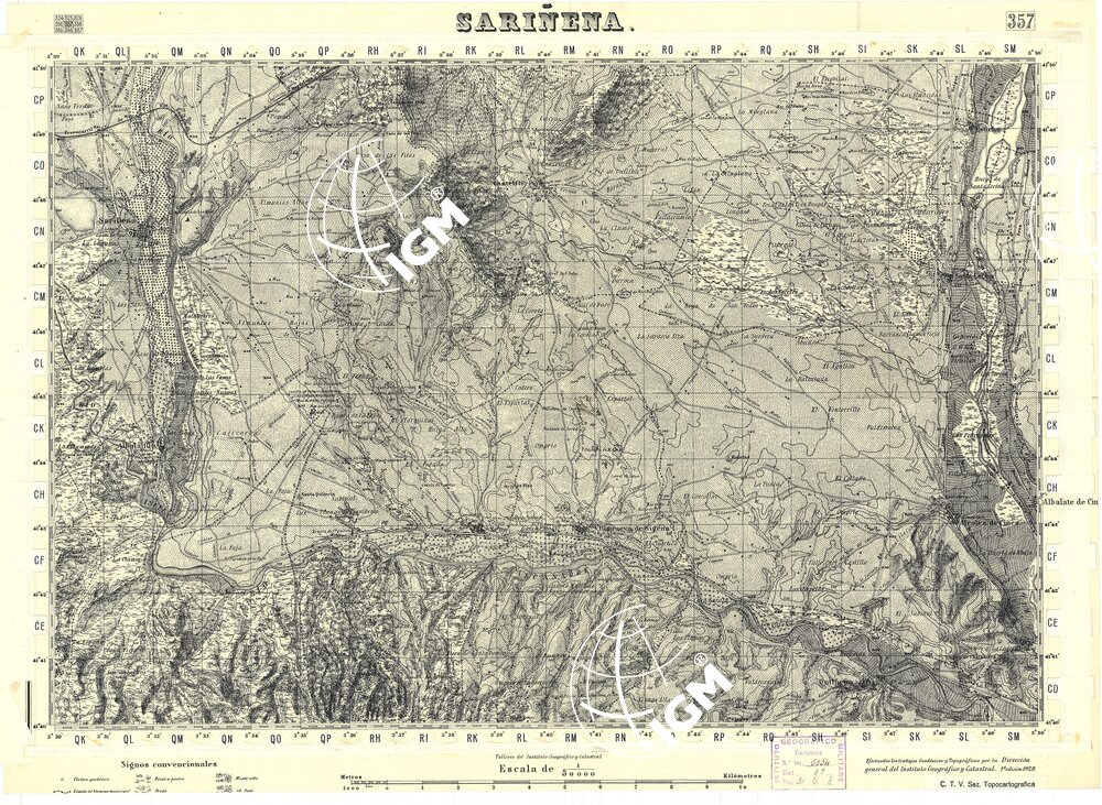 MAPA TOPOGRAFICA DE ESPANA - Sarinena