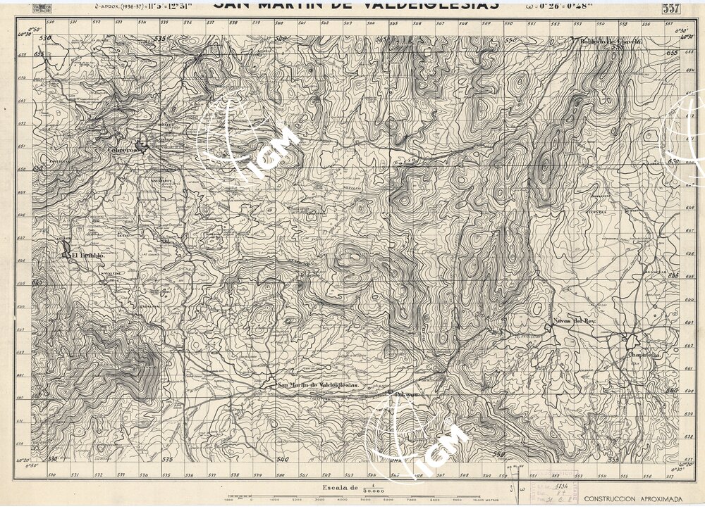 MAPA TOPOGRAFICA DE ESPANA - San Martin de Valdeiglesias