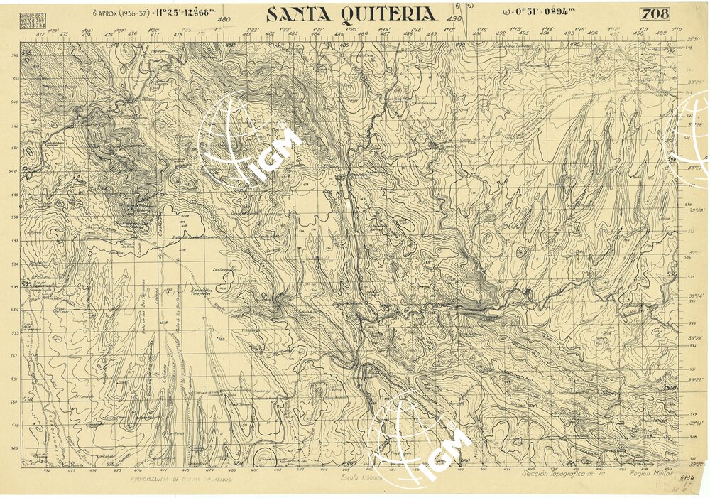 MAPA TOPOGRAFICA DE ESPANA - Santa Quiteria