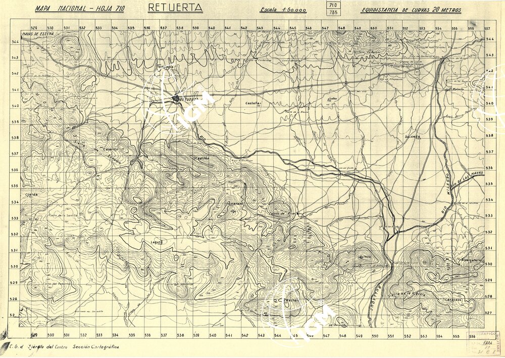 MAPA TOPOGRAFICA DE ESPANA - Retuerta