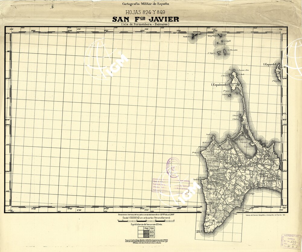 MAPA TOPOGRAFICA DE ESPANA - San F.co Javier