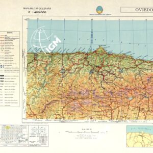 MAPA TOPOGRAFICA DE ESPANA - Oviedo