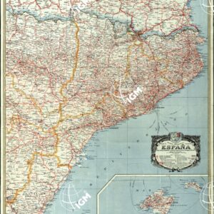 MAPA GENERAL ESPANA - Hoja 1 - Barcelona - Castellon - Gerona - Huesca - Lerida - Tarragona - Teruel