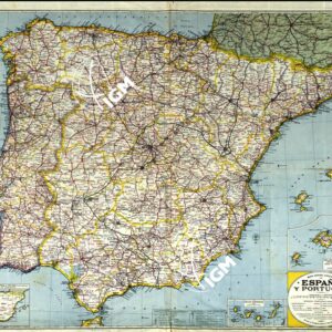 MAPA GENERAL TURISTICO DE ESPANA Y PORTUGAL