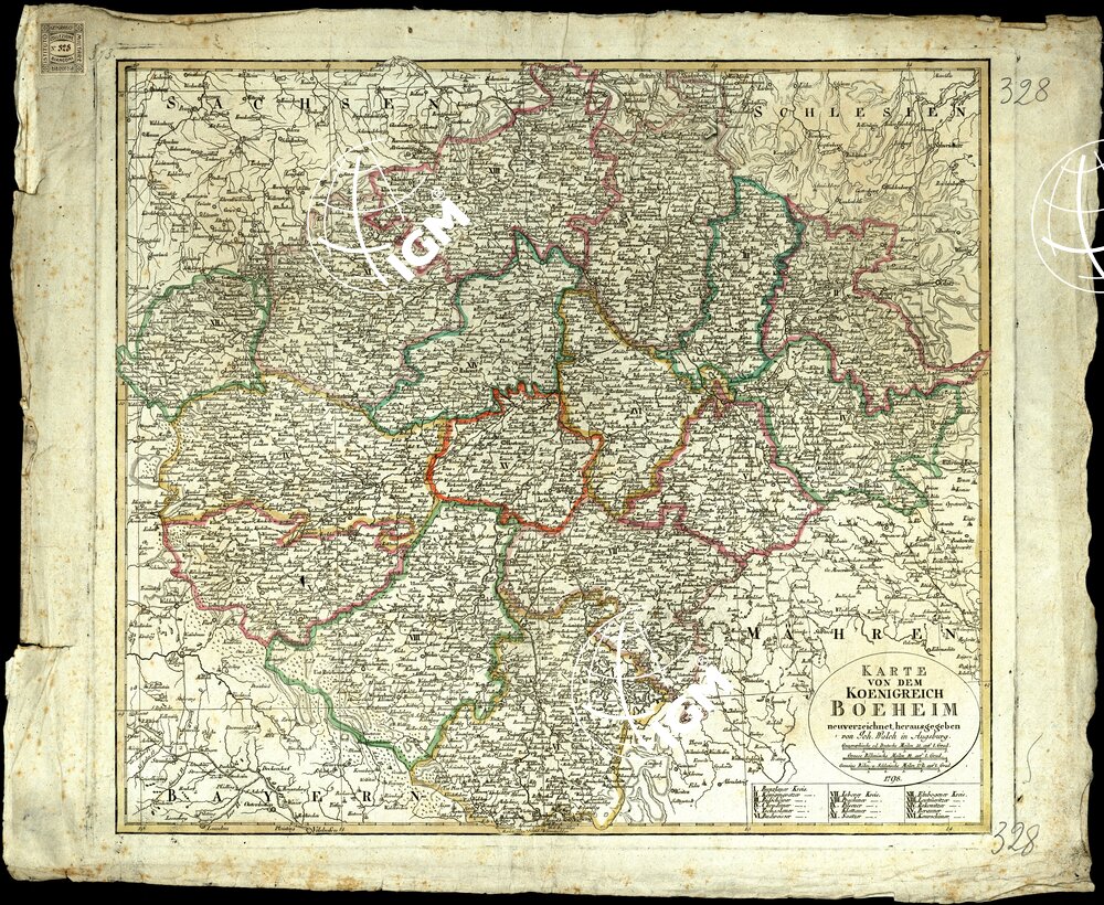 KARTE - VON DEM - KOENIGREICH - BOEHEIM - NEUVERZEICHNET, HERAUSGEGEBEN VON JOH WALCH IN AUGSBURG