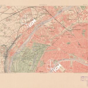 TABLEAU D'ASSEMBLAGE DES FEUILLES DE LA CARTE DU DEPARTEMENT DE LA SEINE - NEUILLY FEUILLE 15
