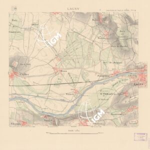 TABLEAU D'ASSEMBLAGE DES FEUILLES DE LA CARTE DU DEPRATEMENT DE LA SEINE - LAGNY FEUILLE 18