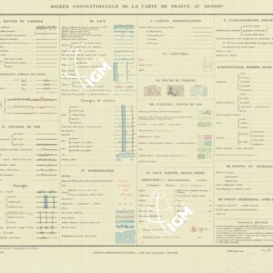 NOUVELLE CARTE DE FRANCE - SIGNES CONVENTIONNELS (SEGNI CONVENZIONALI)