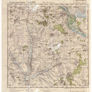 RUSSIA - RUSSISCHE KARTE (RIPRODUZIONE TEDESCA DELLA CARTA ORIGINALE DELLO S.M. DELL'ESERCITO ROSSO) Foglio M-37-56 Podgornoje