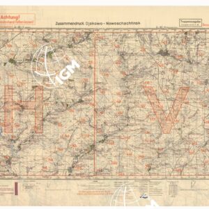 RUSSIA - RUSSISCHE KARTE (RIPRODUZIONE TEDESCA DELLA CARTA ORIGINALE DELLO S.M. DELL'ESERCITO ROSSO) Foglio L-37-7 Diakowo, Foglio L-37-8 Nowoschachtinsk