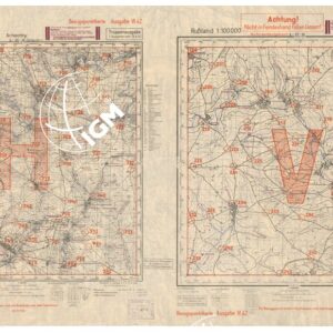 RUSSIA - RUSSISCHE KARTE (RIPRODUZIONE TEDESCA DELLA CARTA ORIGINALE DELLO S.M. DELL'ESERCITO ROSSO) Foglio L-37-9 Schachty, Foglio L-37-10 Kertschik