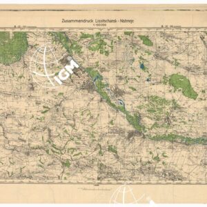 RUSSIA - RUSSISCHE KARTE (RIPRODUZIONE TEDESCA DELLA CARTA ORIGINALE DELLO S.M. DELL'ESERCITO ROSSO) Foglio M-37-113 Lissitschansk, Foglio M-37-114 Nishneje