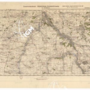 RUSSIA - RUSSISCHE KARTE (RIPRODUZIONE TEDESCA DELLA CARTA ORIGINALE DELLO S.M. DELL'ESERCITO ROSSO) Foglio M-37-123 Oktjabrskoje, Foglio M-37-124 Konstantinowka