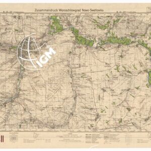 RUSSIA - RUSSISCHE KARTE (RIPRODUZIONE TEDESCA DELLA CARTA ORIGINALE DELLO S.M. DELL'ESERCITO ROSSO) Foglio M-37-127 Woroschilowgrad Novo, Foglio M-37-128 Swetlowka