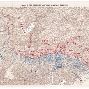 L'ESERCITO ITALIANO NELLA GRANDE GUERRA (1915-1918) - Carta n. 1: LE FORZE CONTRAPPOSTE DALLO STELVIO AL MARE AL 1° GENNAIO 1918