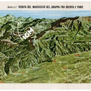 L'ESERCITO ITALIANO NELLA GRANDE GUERRA (1915-1918) - Carta n. 7: VEDUTA DEL MASSICCIO DEL GRAPPA FRA BRENTA E PIAVE