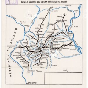 L'ESERCITO ITALIANO NELLA GRANDE GUERRA (1915-1918) - Carta n. 8: OSSATURA DEL SISTEMA OROGRAFICO DEL GRAPPA
