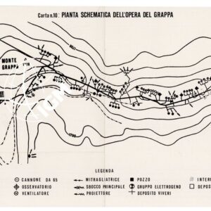 L'ESERCITO ITALIANO NELLA GRANDE GUERRA (1915-1918) - Carta n. 10: PIANTA SCHEMATICA DELL'OPERA DEL GRAPPA