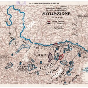 L'ESERCITO ITALIANO NELLA GRANDE GUERRA (1915-1918) - Carta n. 13: CARTA DELLA SITUAZIONE AL 28 APRILE 1918