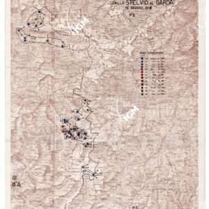 L'ESERCITO ITALIANO NELLA GRANDE GUERRA (1915-1918) - Carta n. 31: SCHIERAMENTO DELLE ARTIGLIERIE  - di grosso, medio calibro e pesanti campali,  DALLO STELVIO AL GARDA