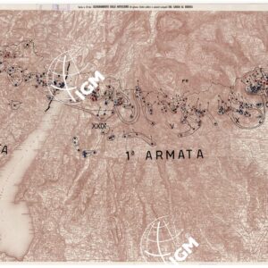 L'ESERCITO ITALIANO NELLA GRANDE GUERRA (1915-1918) - Carta n. 31 bis: SCHIERAMENTO DELLE ARTIGLIERIE, di grosso, medio calibro e pesanti campali, DAL GARDA AL BRENTA