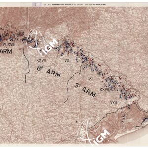 L'ESERCITO ITALIANO NELLA GRANDE GUERRA (1915-1918) - Carta n. 31 ter: SCHIERAMENTO DELLE ARTIGLIERIE, di grosso, medio calibro e pesanti campali, DAL BRENTA AL MARE