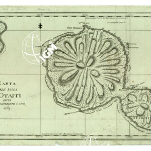 OCEANIA - CARTA DELL'ISOLA D'OTAITI FATTA DAL LUOGOTENENTE COOK