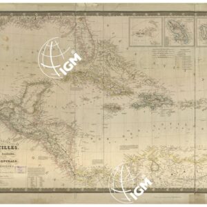 AMERICA - CARTE GENERALE DES ILES ANTILLES, ILES ET BANCS DE BAHAMA ecc.