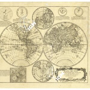 CARTA DEL MONDO ANTICO - MAPA MUNDI O DESCRIPTION DEL GLOBO TERRESTRE ETC...