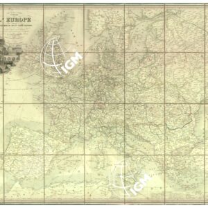 NOUVELLE CARTE ITINERAIRE DE L'EUROPE INDIQUANT LES CHEMINS DE FER LEURS STATIONS etc...