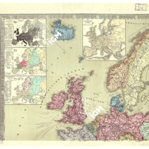 KARTE VON EUROPA UND DEM MITTELLANDISCHEN MEER. CARTA DELL'EUROPA E DEL MEDITERRANEO - FOGLIO 1